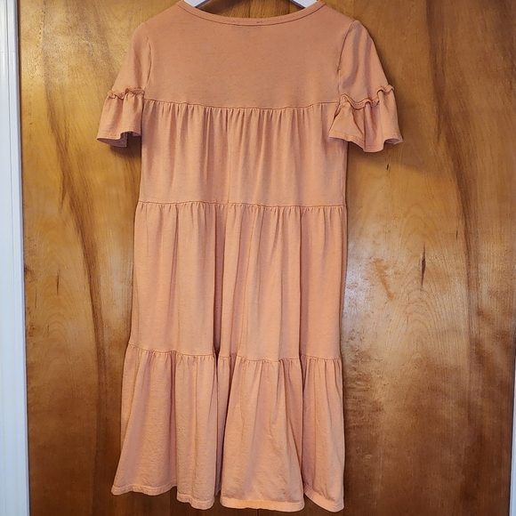 J. Crew Women's Broken-in Jersey Tiered Mini Dress in Orange, Size XXS (Runs Big - Picture 3 of 8